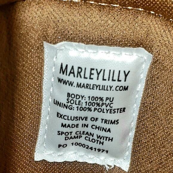 Marleylilly Women’s Duck Boots Sz 9 Tan Brown Waterproof Faux Leather Monogram - Picture 3 of 13